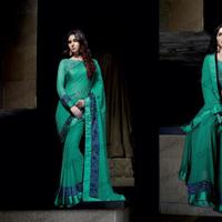 Greenish Blue Saree With Gorgeous Plain Pallu