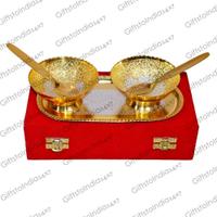 Attractive Silver and Golden Bowl Set