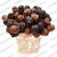 Ark and milk chocolate roses-pack of 50