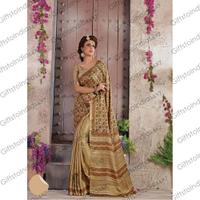 Beautiful Looking Silk Brown Women's Ethnic Saree