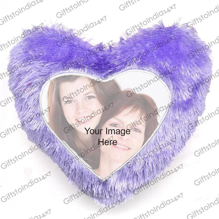 Violet Heart Shaped Personalized Pillow