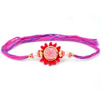 Attractive Red Floral Rakhi