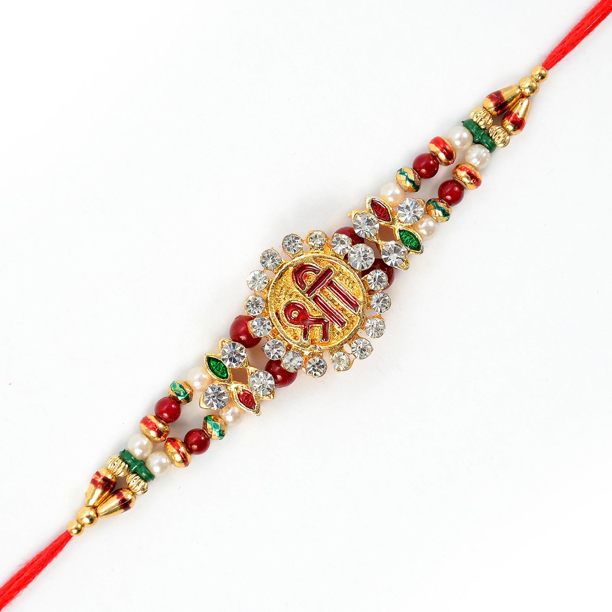 Grand Red Shree Rakhi | Rakhis