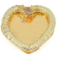 Bright Golden Heart Shape Gift Thali