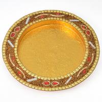 Bright Golden Meenakari Thali