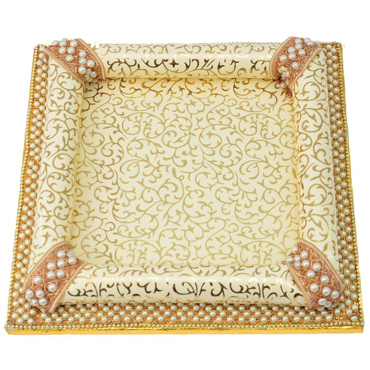 Stunning Moti Work Gift Thali