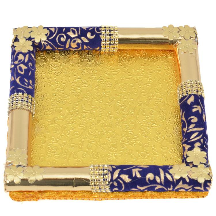 Stunning Golden And Blue Thali