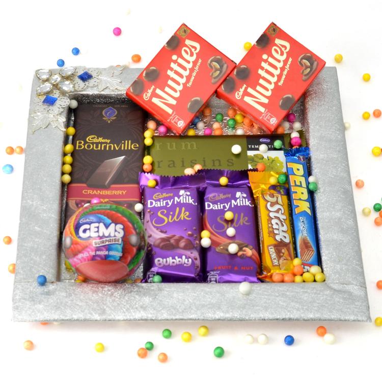 Silver Tray of delectable Chocolates