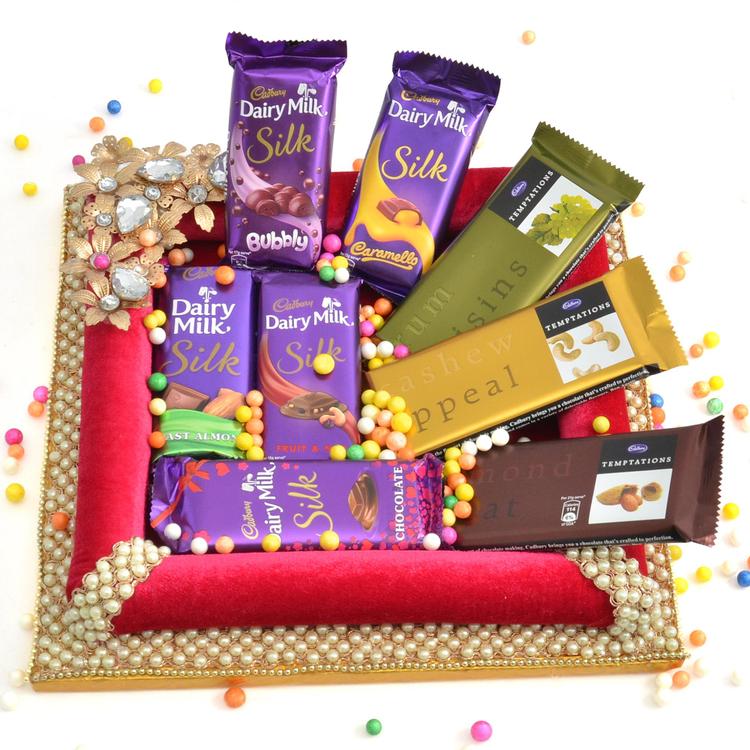Dairy Milk Silk and Temptation in a Tray