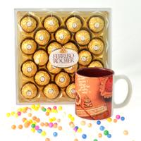 Attractive Rakhi Mug with Ferrero Rocher