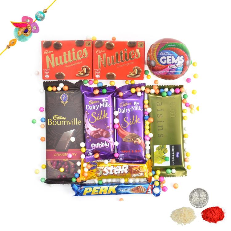 Mouth Watering Chocolate Hamper with Rakhi