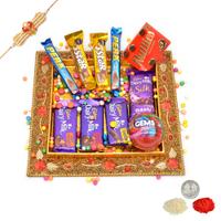 Designer Box of Flavored Chocolates With Rakhi