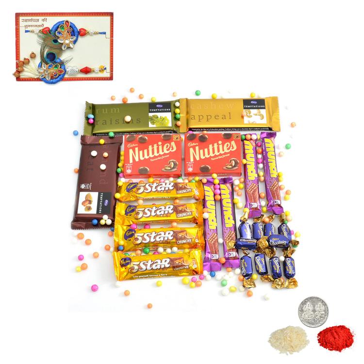 Combo Of Delightful Chocolates with Rakhi
