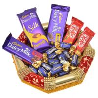 Tray of Dairy Milk Silk and Choclairs and Kitkat