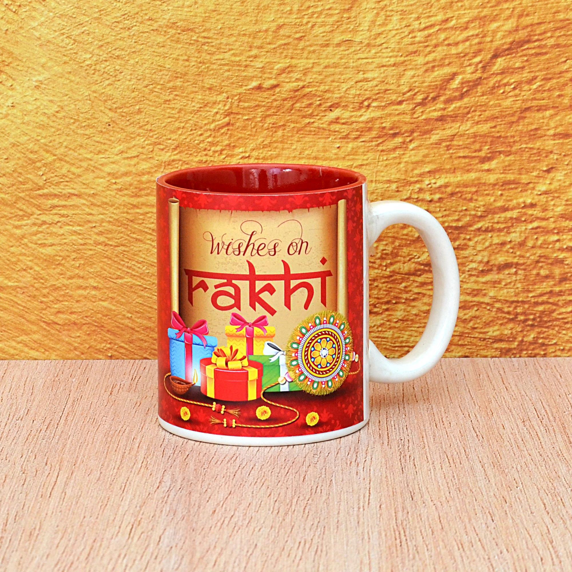 Radiant Red Rakhi Mug Rakhi Personalised