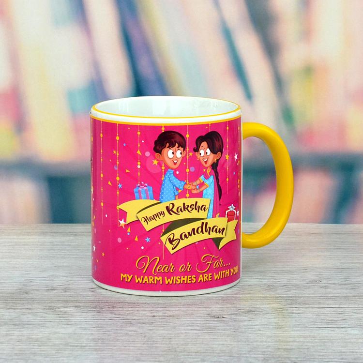 Personalized Yellow Handle Kids Mug