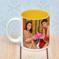 Delightful Yellow Rakhi Mug
