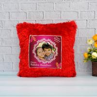 Red Fur Pillow For Rakhi