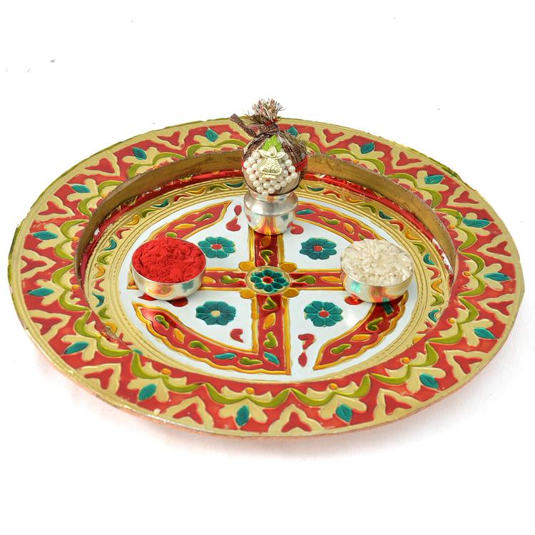 Auspicious Meenakari Puja Thali
