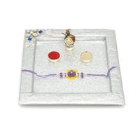 Classy Silver Traditional Thali with Rakhi