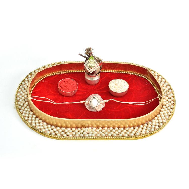 Very Elegant Traditional Thali with Rakhi