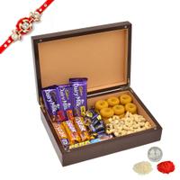 Box of Kaju, Sweets & Chocolates with Rakhi