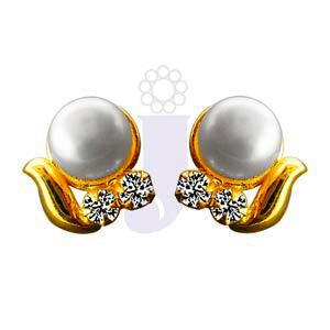 Cz Button Pearl Tops