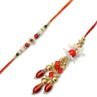 Moti And Beads Worked Bhaiya Bhabhi Set