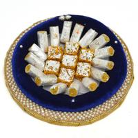 Delectable Sweets in Blue Tray