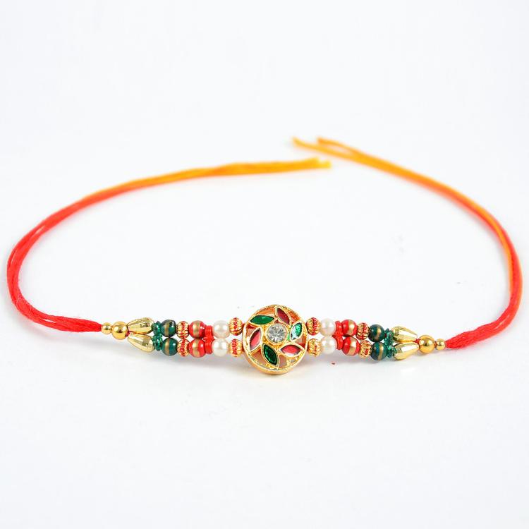 Multi Colored Stone Studded Rakhi (Express)