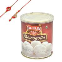 Tasty Tin of Haldiram Rasgulla with Rakhi