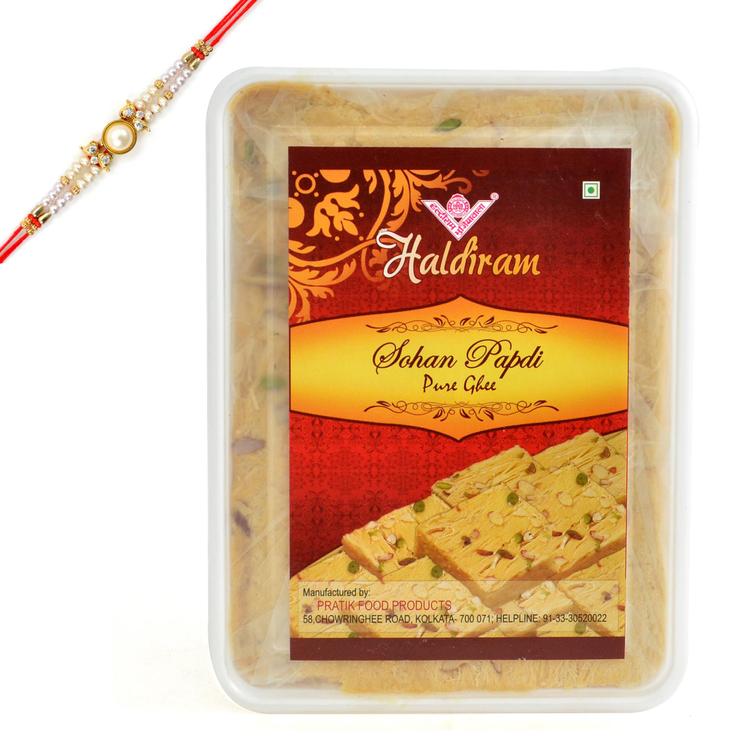Box of Tasty Soan Papri with Rakhi