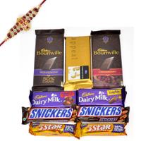 Appetizing Pack Of Chocolates With Rakhi