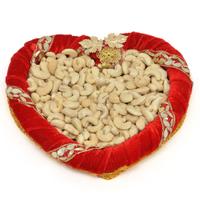 Red Heart Shaped Tray of Kaju