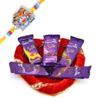 Tray of Dairy Milk Silk Combo With Rakhi