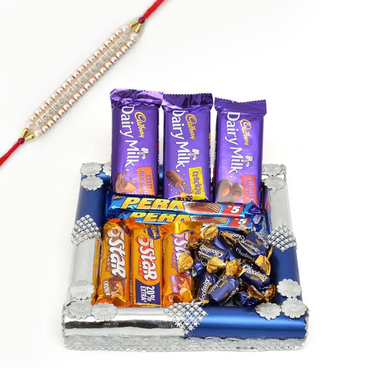 Mixed Delectables Tray & Rakhi