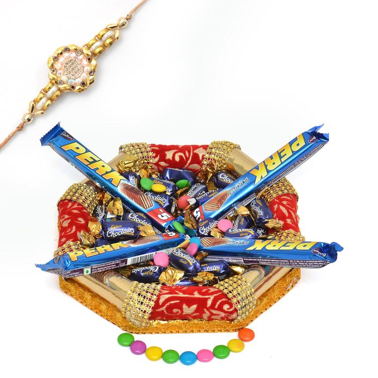 Tray of Perk, Choclairs & Rakhi