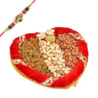 Tray of Three Mixed Dry Fruits With Rakhi
