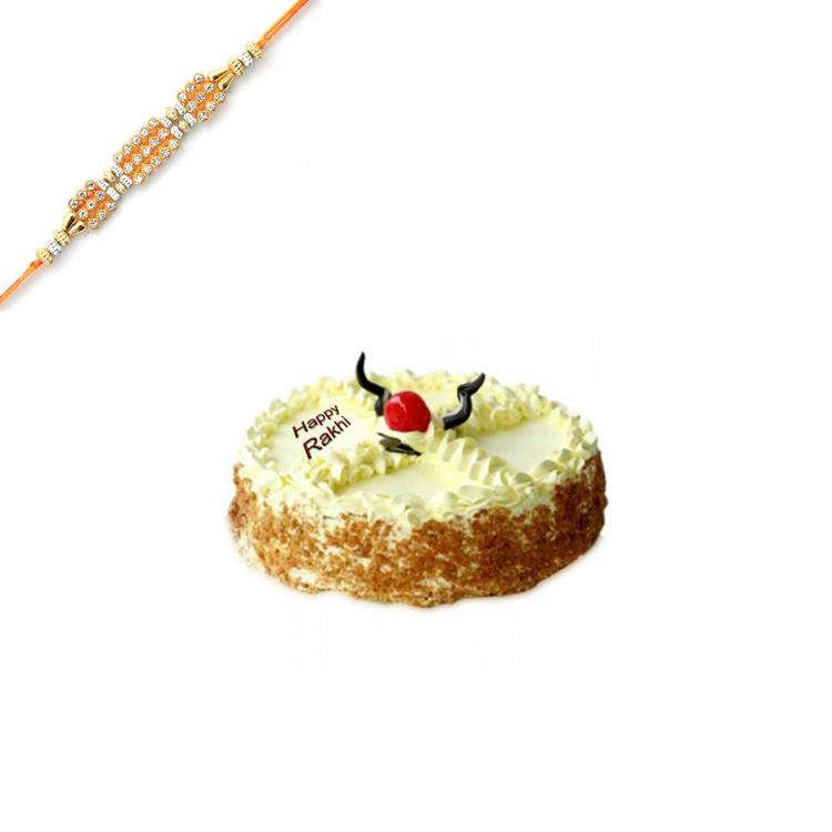 Wonderful Combo Of Cake with Rakhi