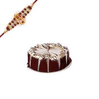 Delectable Combo Of Cake With Rakhi