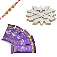 Dairy Milk with Kaju Barfi with Rakhi