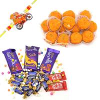 Chocolates with Ladoo and Rakhi