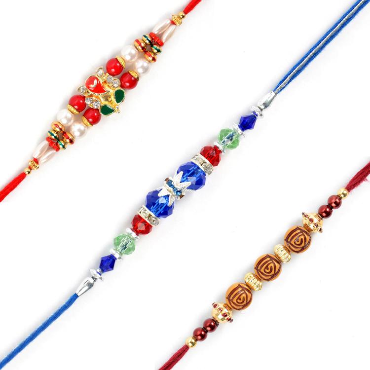Set Of Three Beautiful Rakhis