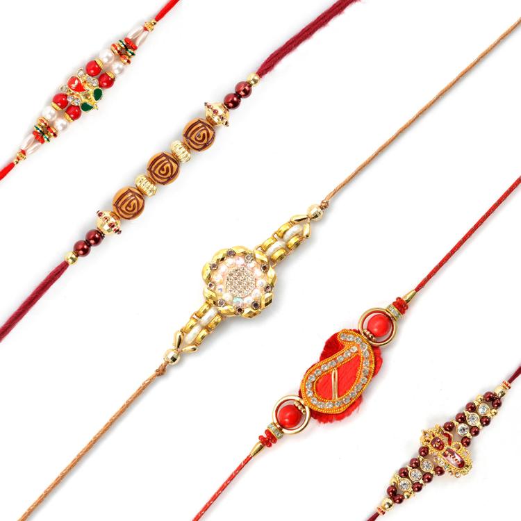 Set Of Five Wonderful Rakhis