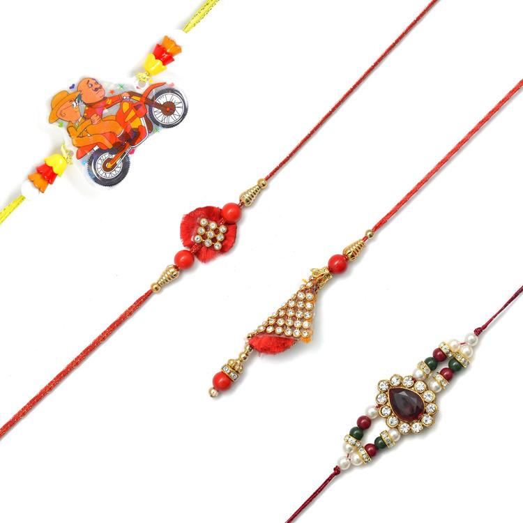 Combo of Bhaiya Bhabhi and Kids Rakhi