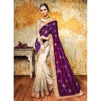 Women's Attractive Looking Ethnic Purple Silk Saree