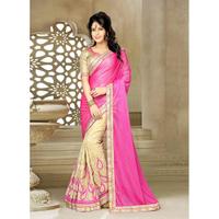 Pretty Plain Pallu Saree in Pink