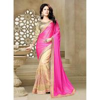Pink Saree With Appealing Plain Pallu