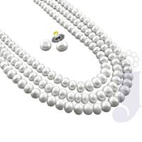 Three Line Button Pearl Set