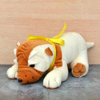 Bulldog Soft Toy with Red Ribbon